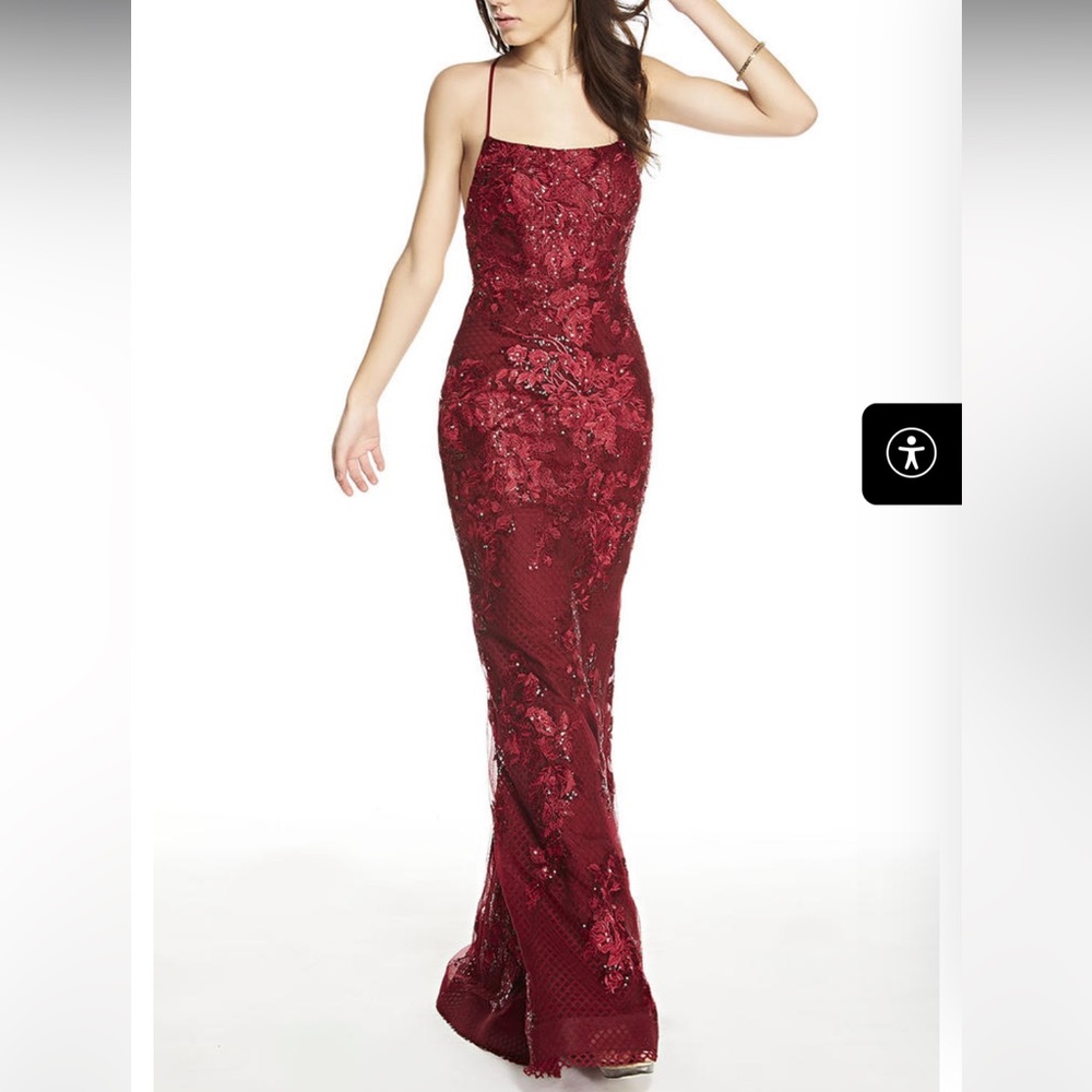 Alyce Paris lace mermaid lace up prom dress size 6